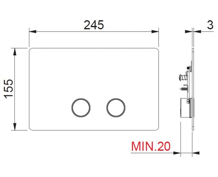 Панель управления туалетом из нержавеющей стали BEAMTECH Timeless ARCH-00074016 - Вид №3