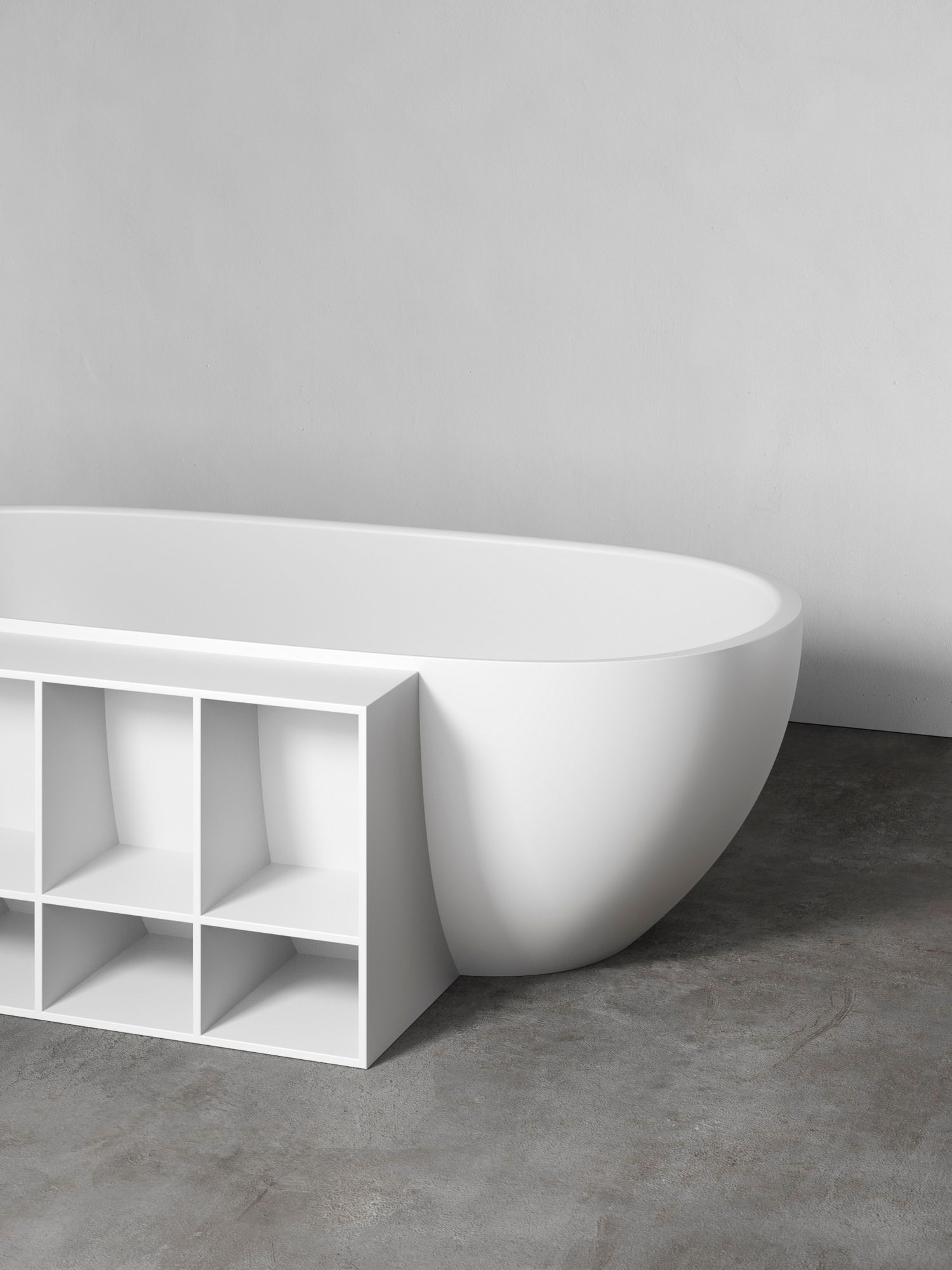 Овальная ванна в центре комнаты в акуле с книжным шкафом Rexa HOLE ARCH-00000892 - Вид №3