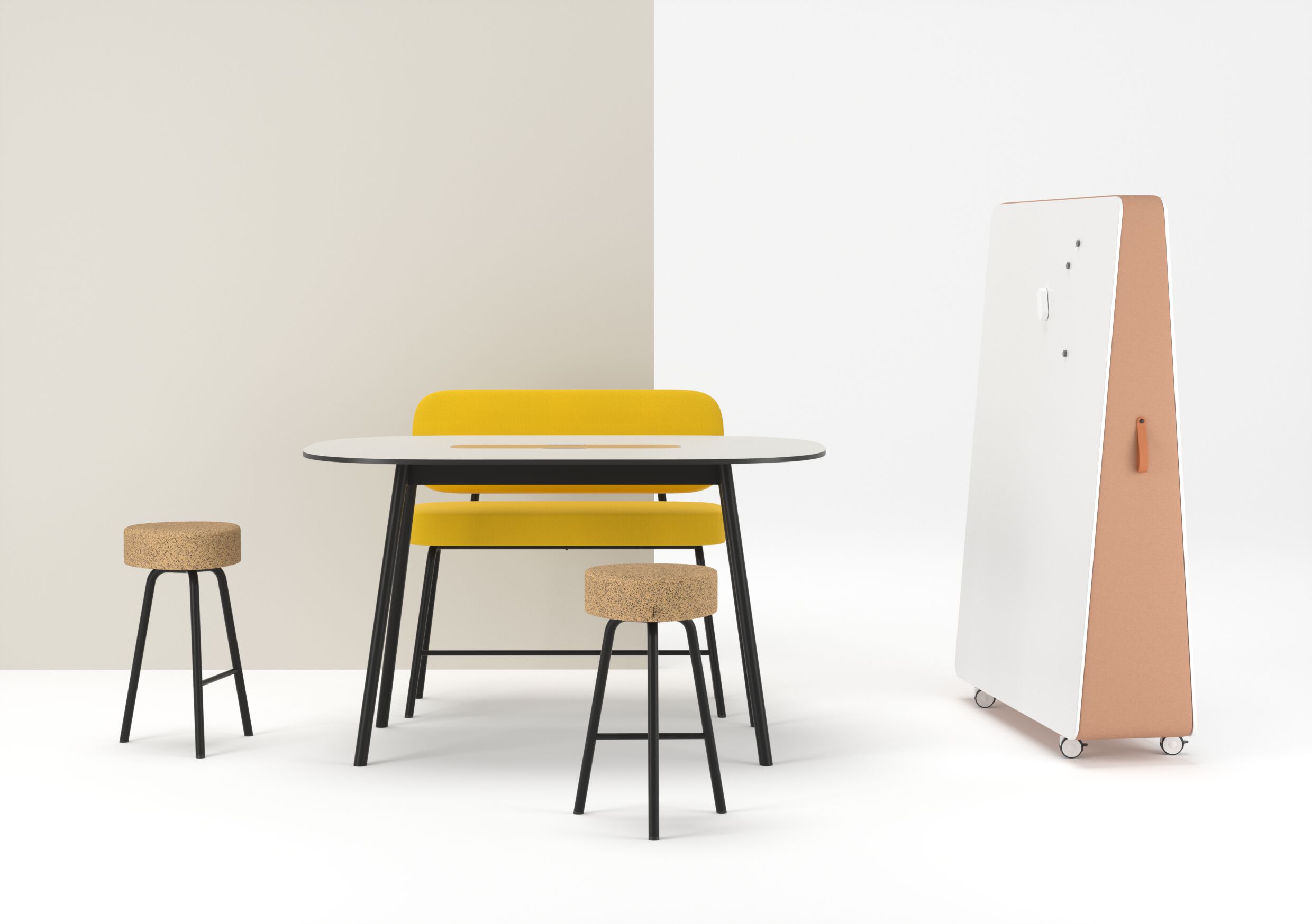 Высокий прямоугольный стол для совещаний из стали и дерева с системой люверсов Cascando Pully ARCH-00000378 - Вид №9