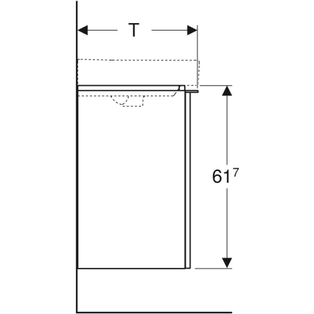 500.364.JR.1 Шкафчик для раковины Geberit Smyle Square, с одной дверцей Geberit  - Вид №4
