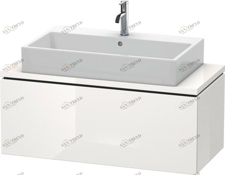 LC580402222 Тумбочка для компактной консоли L-Cube #LC5804 1020 x 477 мм Белый глянцевый декор Duravit