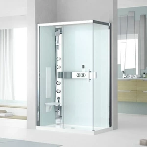 Novellini. Душевая кабина 120x80 2P120x80 HYDROMASSAGE с низким душевым поддоном GLAX 3