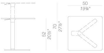 Lapalma Квадратный стол с регулируемой высотой из hpl Yo T80_q - Вид №2