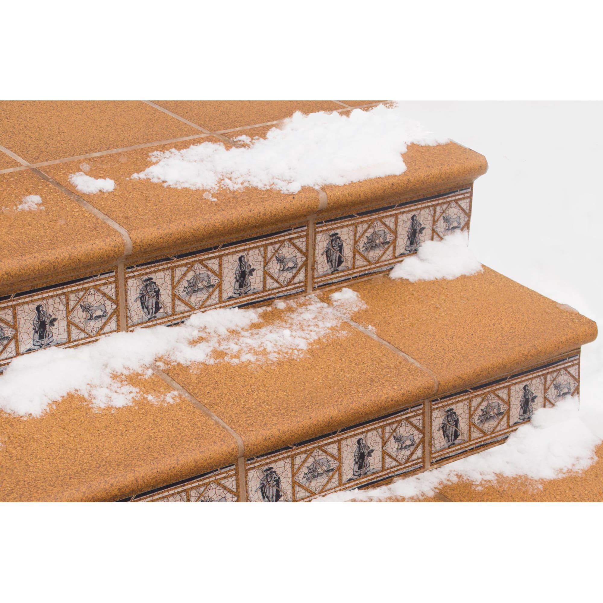 12838011 Вставка-подступенник Cadaques Azul 12х33 см клинкер с рисунком Gresan Natural Santreyd  - Вид №3