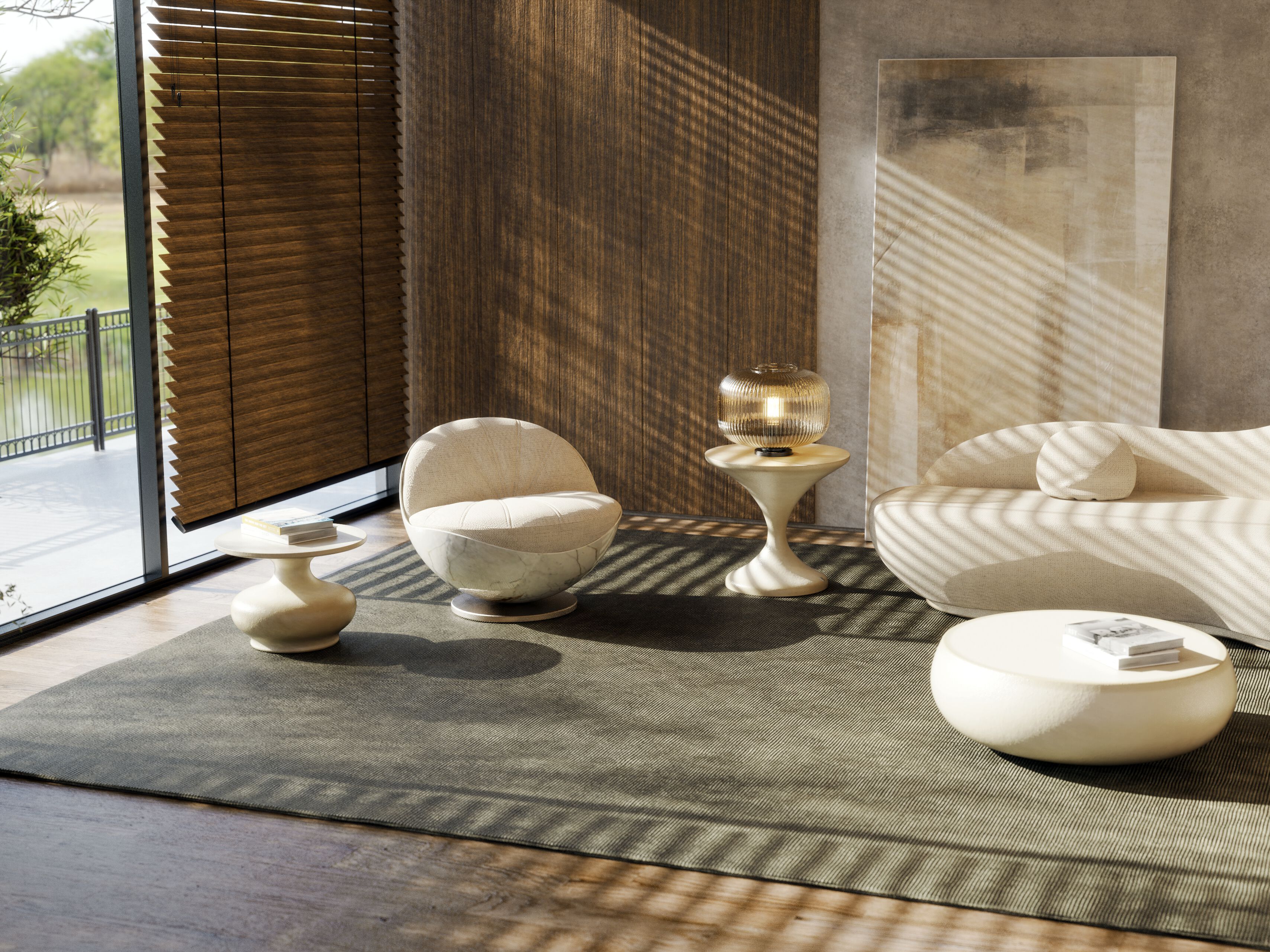 Круглый журнальный столик из стекловолокна GANSK DORIS ARCH-00061129 - Вид №8