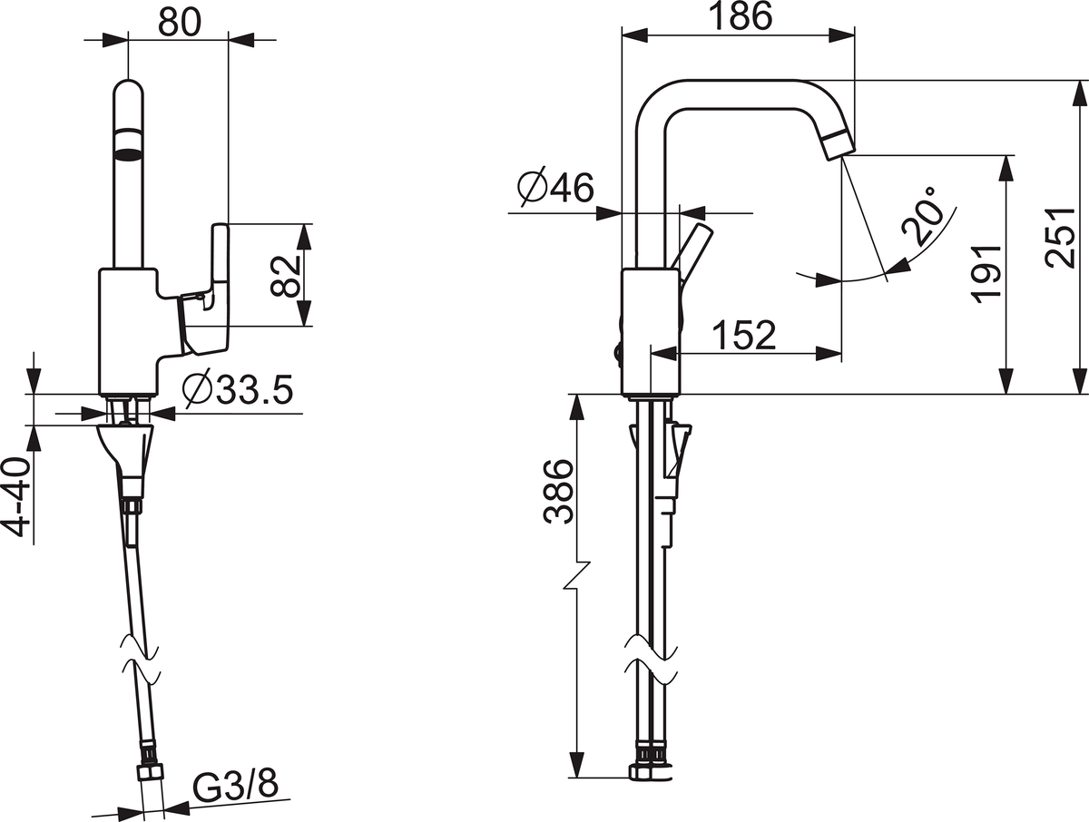 Oras 3907FH Смеситель для умывальника 3907FH Saga Style Хром  - Вид №1