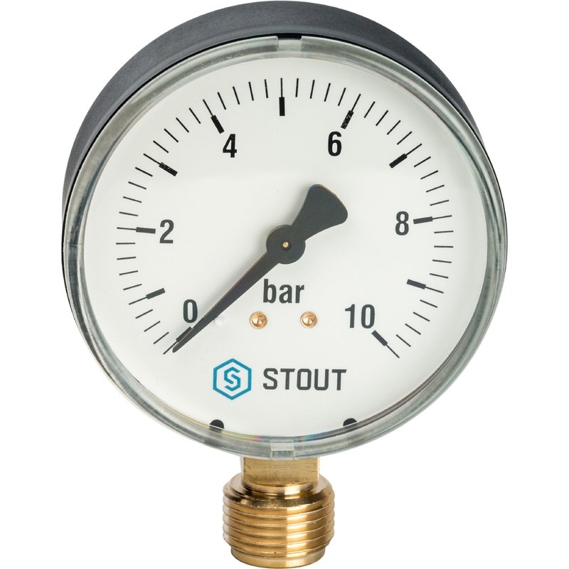 Манометр радиальный 80 мм 1/2" 10 бар STOUT SIM0010801015 - Вид №4
