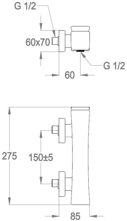 Fir Italia Смеситель для душа с одной ручкой на 2 отверстия Déco 87 8733602 - Вид №1