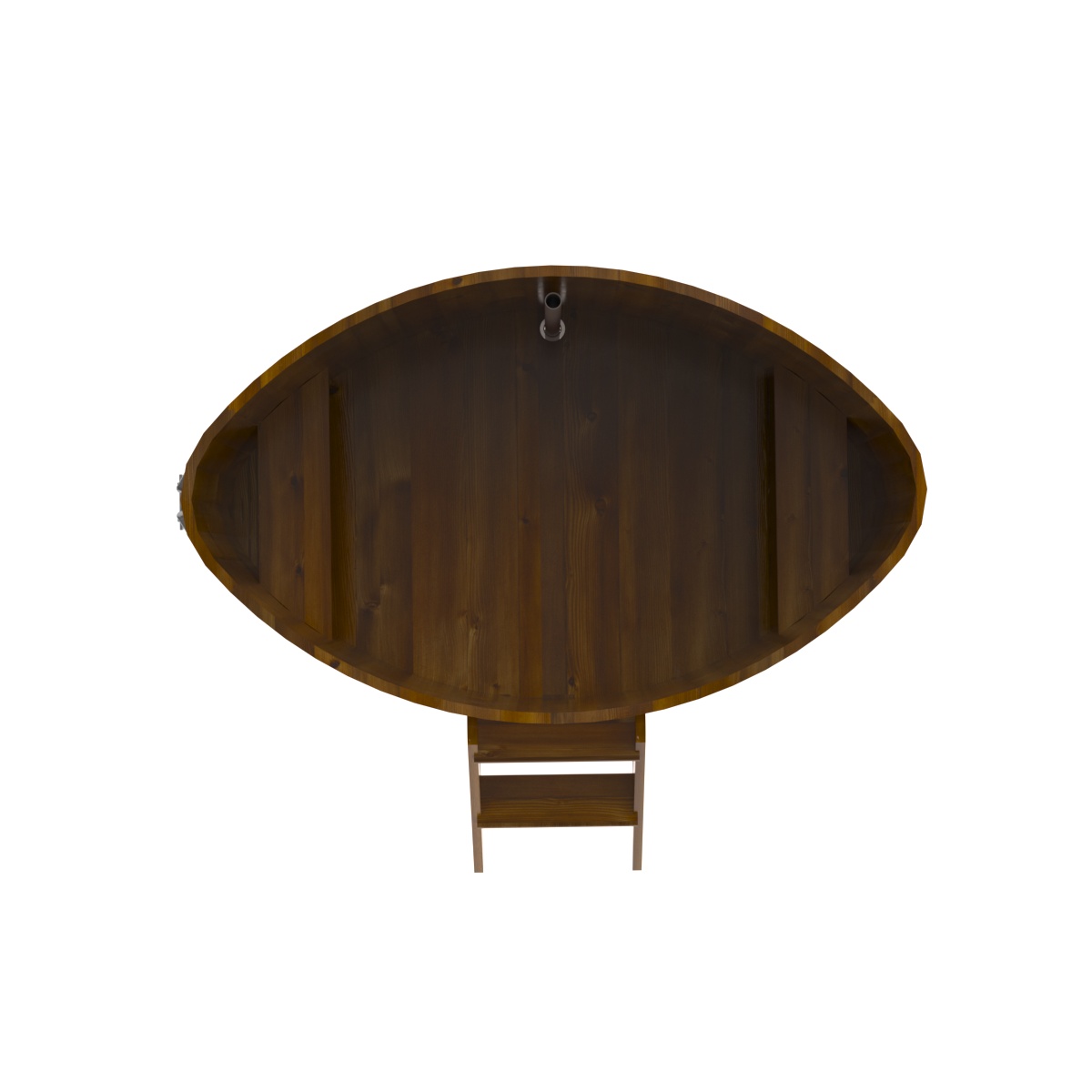 2289 Купель овальная из лиственницы Рустик 1,08х1,75х1,1 морёная Alyarus  - Вид №5