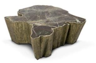 BRABBU Низкий металлический журнальный столик с мраморной столешницей sun-id-1450746 - Вид №1