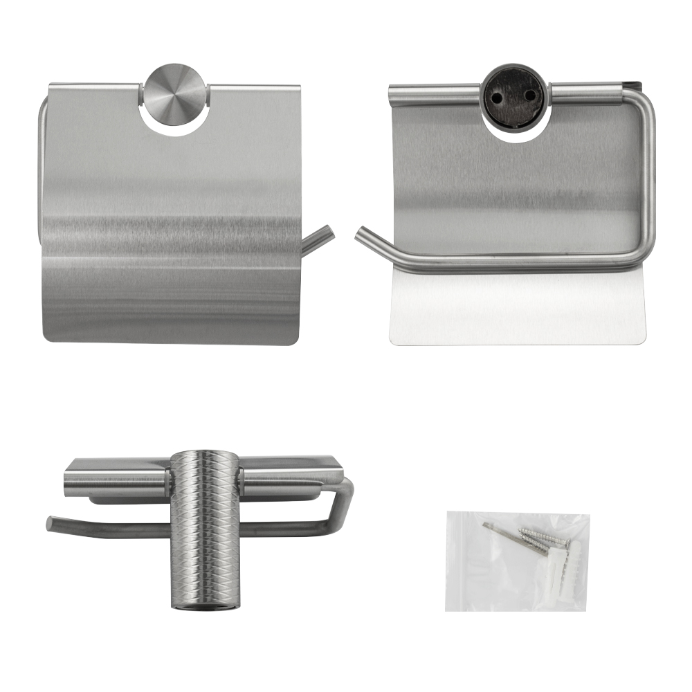 GFmark - Держатель туалетной бумаги с экраном, из нержавеющей стали с резным креплением, код: 81003  - Вид №4