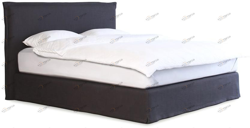 Heavens Двуспальная кровать из ткани с мягким изголовьем Leila sun-id-1412766