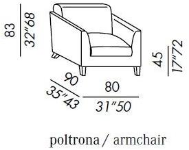 Meridiani Мягкое кресло со съемным чехлом из ткани Bissè sun-id-1443980 - Вид №1