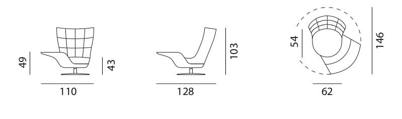 Кожаное вращающееся кресло с подлокотниками de Sede DS-262 SWIFT ARCH-00023133 - Вид №5