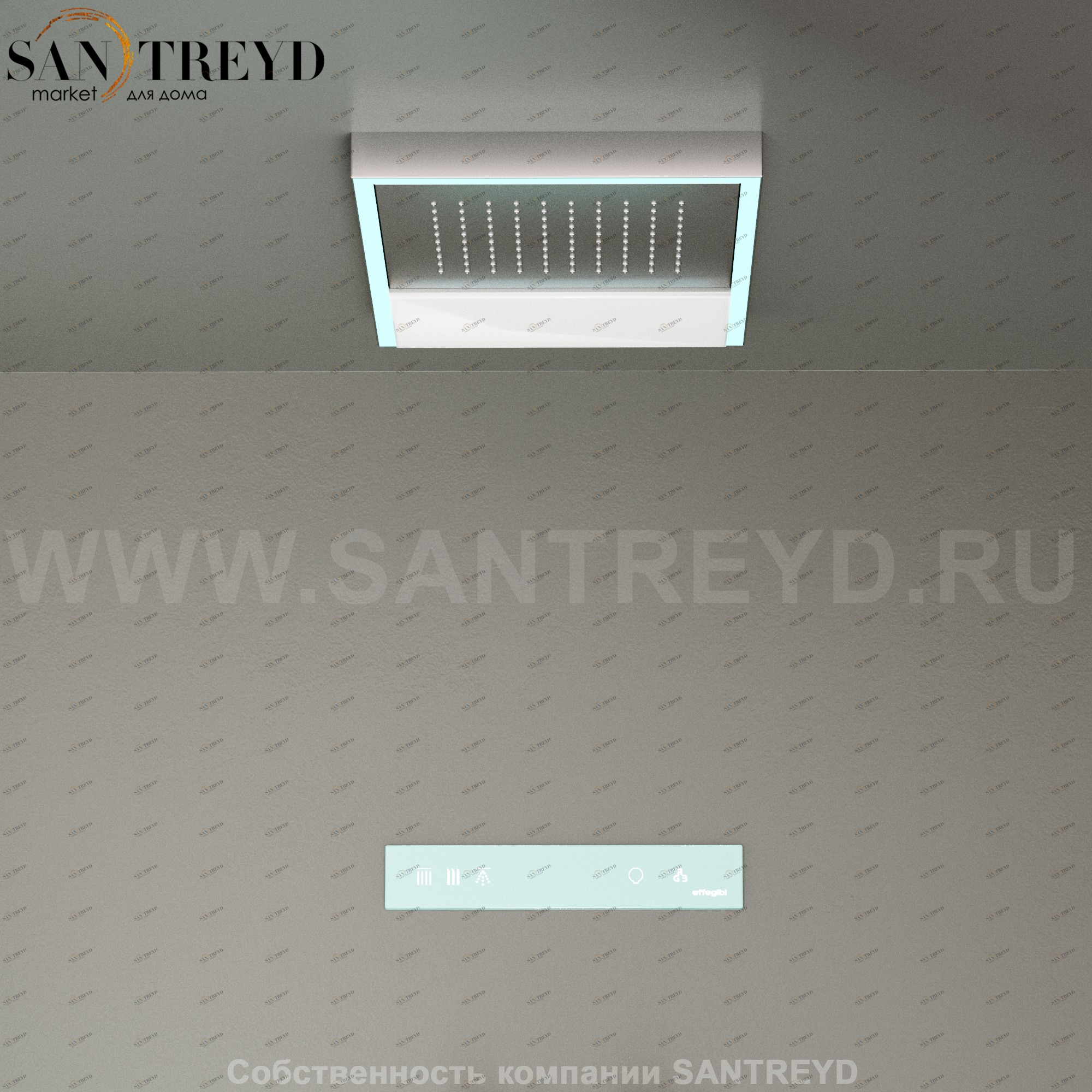 Effegibi FEELGOOD.2 Потолочный душ с сенсорной панелью управления хромированный PP50000044 FEEL GOOD