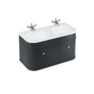 Burlington Chalfont Chalfont 1000мм Тумба с одним выдвижным ящиком - Матовый черный без ног (настенный) CH100MB