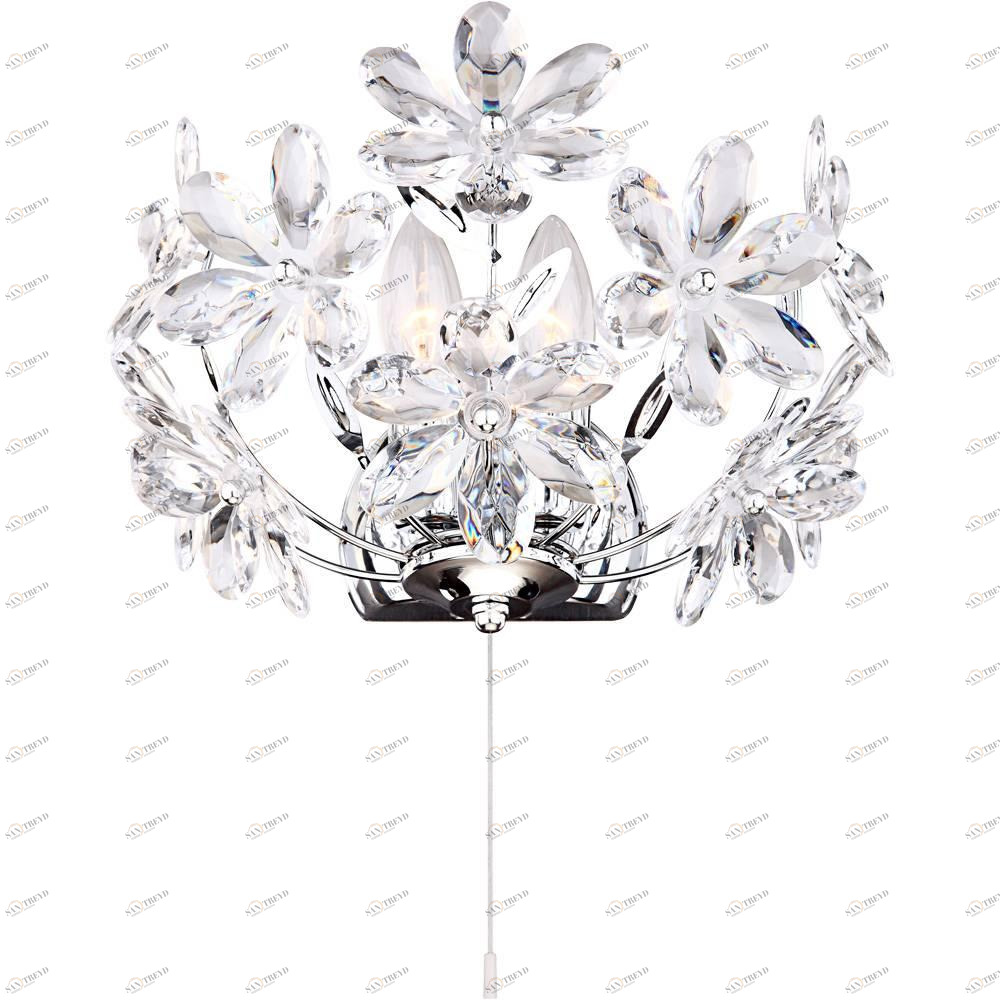 Бра Globo Juliana 5132-2W GLOBO ФЛОРИСТИКА 109429 Прозрачный;хром Ceramica Globo 