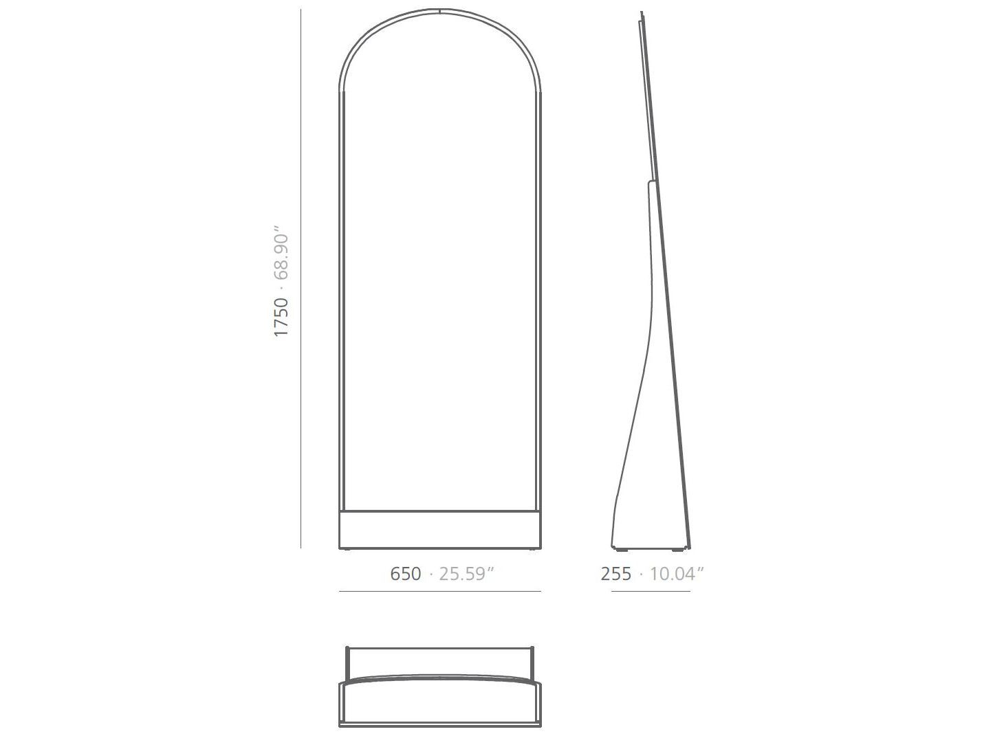 Алюминиевое напольное зеркало Systemtronic Croma ARCH-00045185 - Вид №5