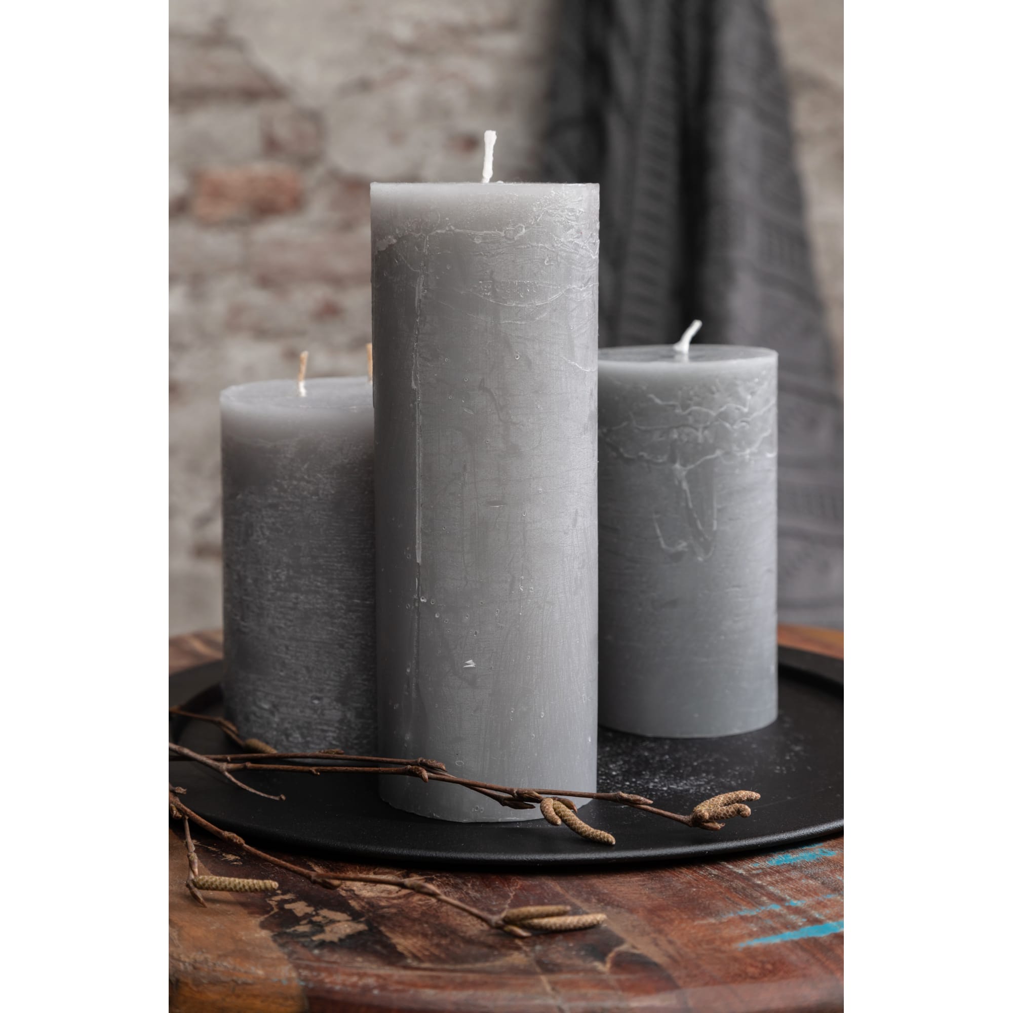 82018413 Свеча-столбик «Рустик», 7х8 см, цвет серый Santreyd  - Вид №2