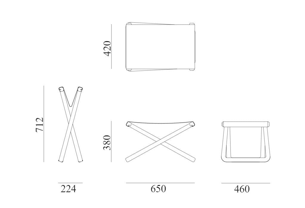 Прямоугольная Садовая подставка для ног из красного дерева и ткани Exteta Loro Piana Interiors, The Delight Chairs by Exteta ARCH-00077170 - Вид №14