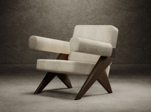 Тканевое кресло с подлокотниками