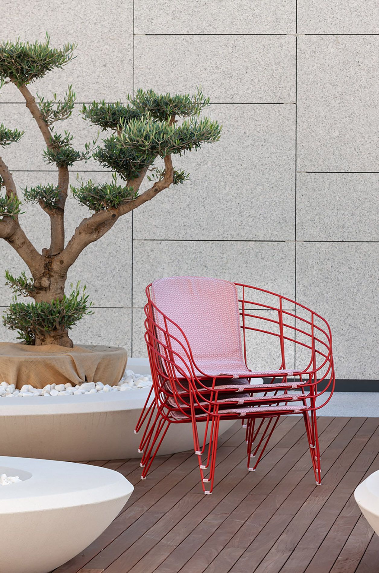 Стальной стул с порошковым покрытием с подлокотниками iSimar оливковое дерево ARCH-00063895 - Вид №2