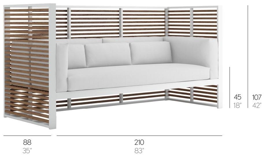 GANDIABLASCO Садовый диван из тикового дерева 3-х местный с высокой спинкой Dna teak sun-id-1357570 - Вид №2