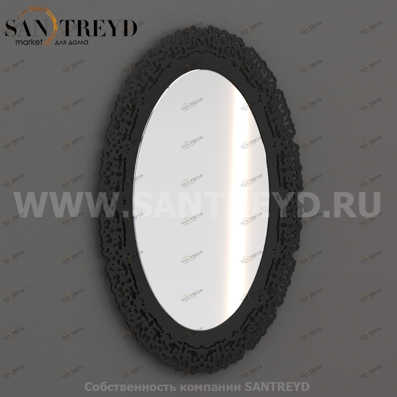 PASR38 Зеркало с металлической рамкой 71 см цвет Графит Globo Paestum Италия Ceramica Globo