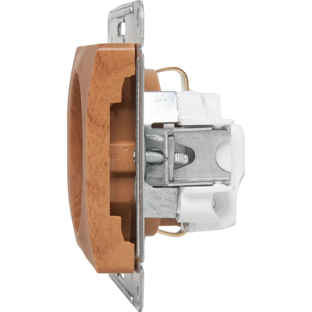 Розетка встраиваемая Systeme Electric Glossa с заземлением со шторками цвет дуб 84693616 STLM-2004907 - Вид №2