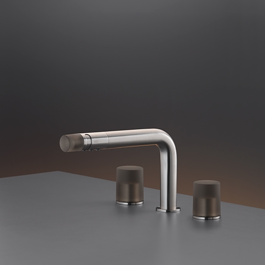 три отверстия смеситель с поворотным носиком для фонтанирует потока H. 220 мм. Цветные TechnoGel® ручки  UDT15 CEADESIGN  - Вид №1