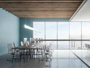 SOFT SOUND Ламельный подвесной потолок из несгораемого мдф Open