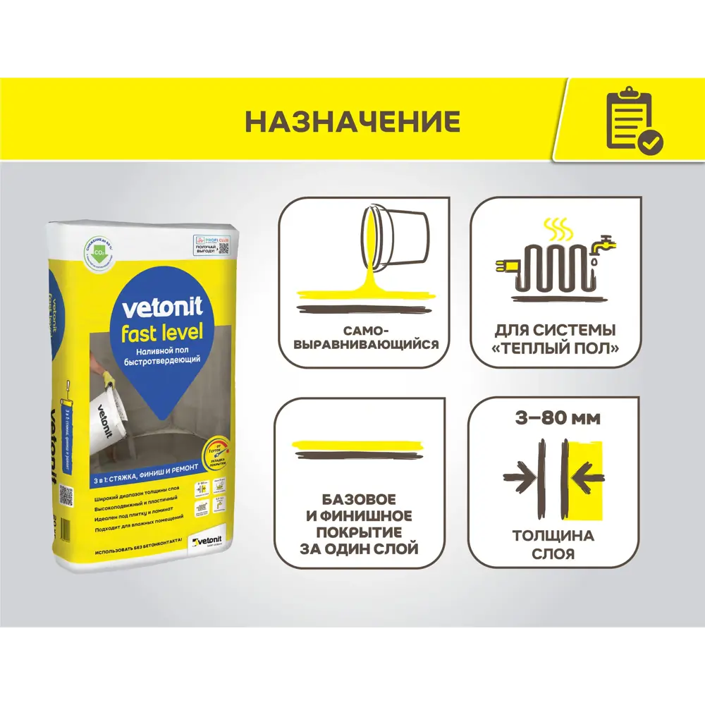 Наливной пол Vetonit Fast Level 20кг STLM-2151666 - Вид №2