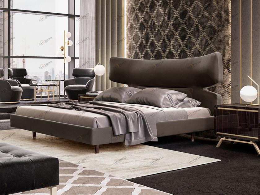 Barnini Oseo Кровать двуспальная с обивкой кожей Richmond upon thames Rc200 - rc201