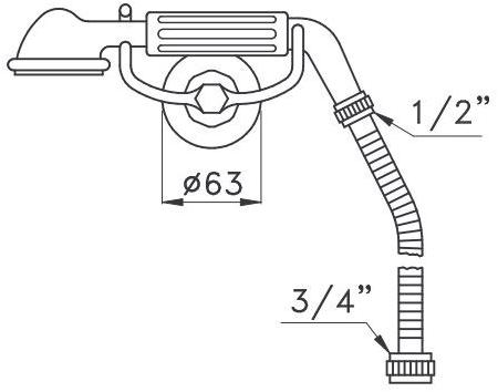 RUBINETTERIE STELLA Ручной душ со шлангом и подставкой Italica It03106 - Вид №1