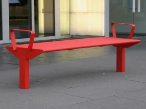 BENKERT BANKE Скамья из нержавеющей стали с подлокотниками без спинки Siardo