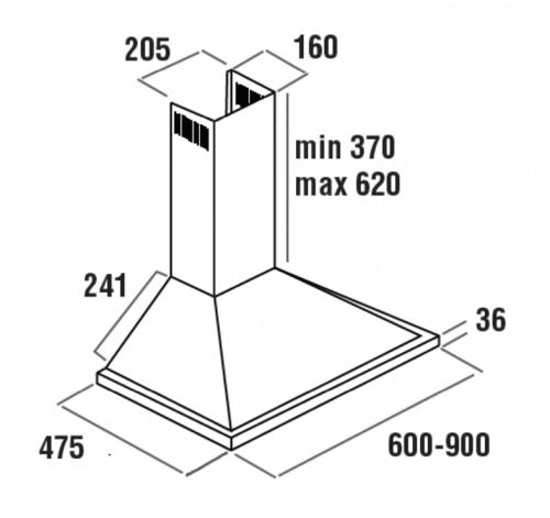 1109312 Вытяжка каминная DeLonghi KG-T 90 IX серебристый STDN-0116578 - Вид №9