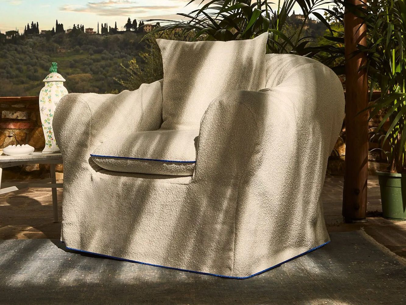 Тканевое садовое кресло с подлокотниками Paolo Nesi MARTINGALE ARCH-00145524