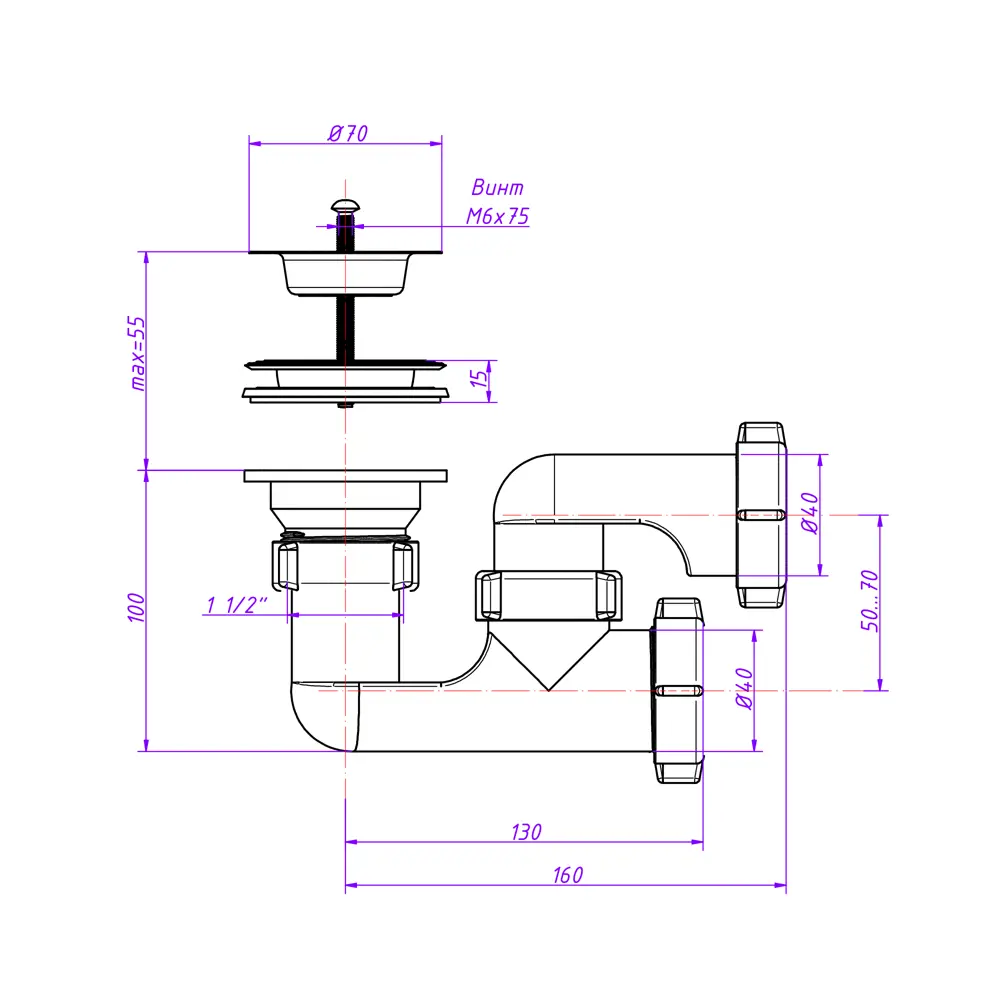 Сифон Orio для душевых поддонов с системой защиты от запахов 18549587 STLM-0011256 - Вид №2