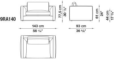 B&B Italia Кресло из ткани с подлокотниками Richard sun-id-1399610 - Вид №3