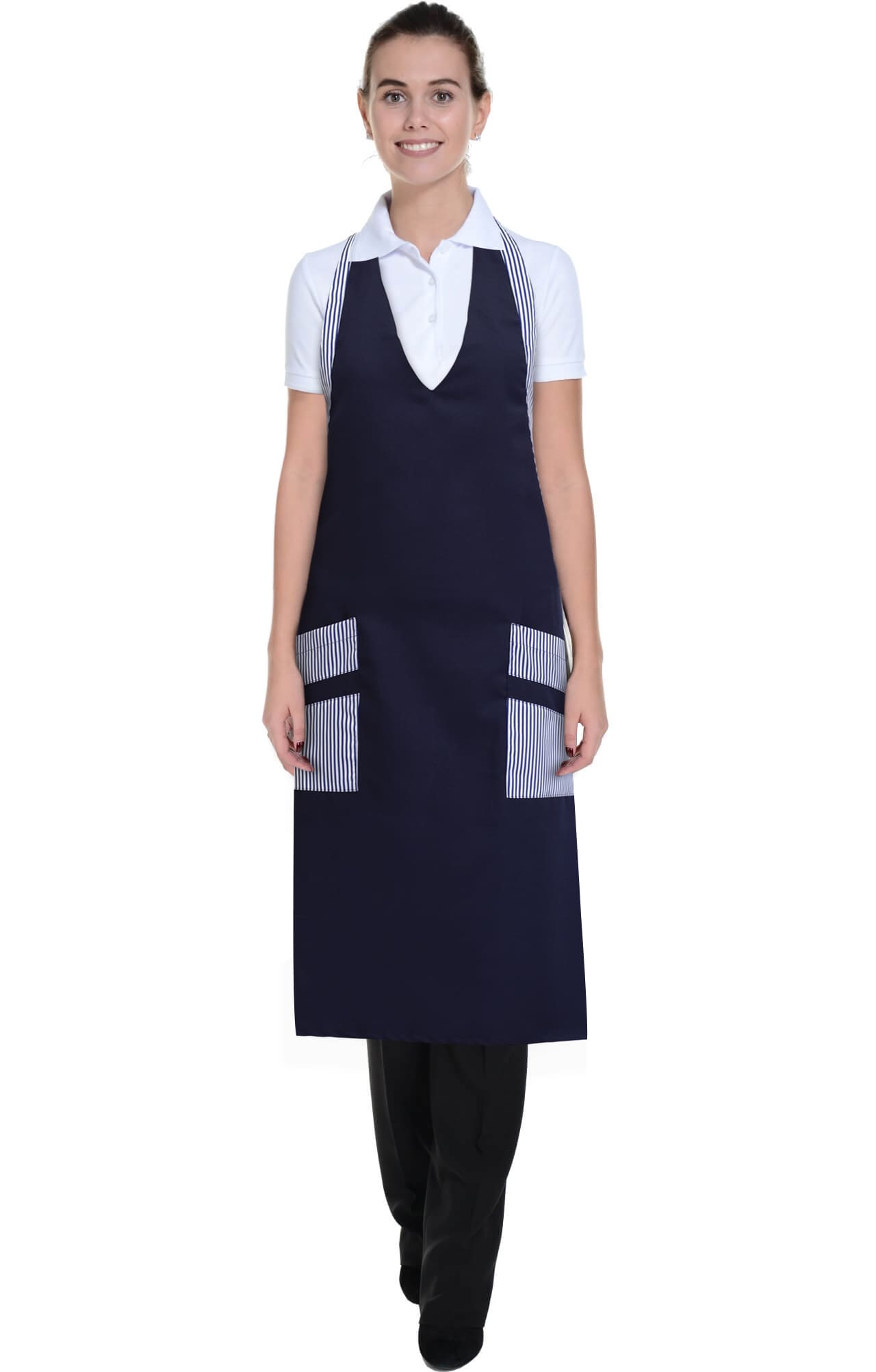 60670 Фартук DOREY с нагрудником dark blue (темно-синий) DOKER  Одежда для официантов  размер  - Вид №4