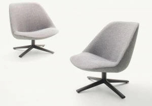 Paola Lenti Вращающееся кресло из ткани с 4 спицами Adele