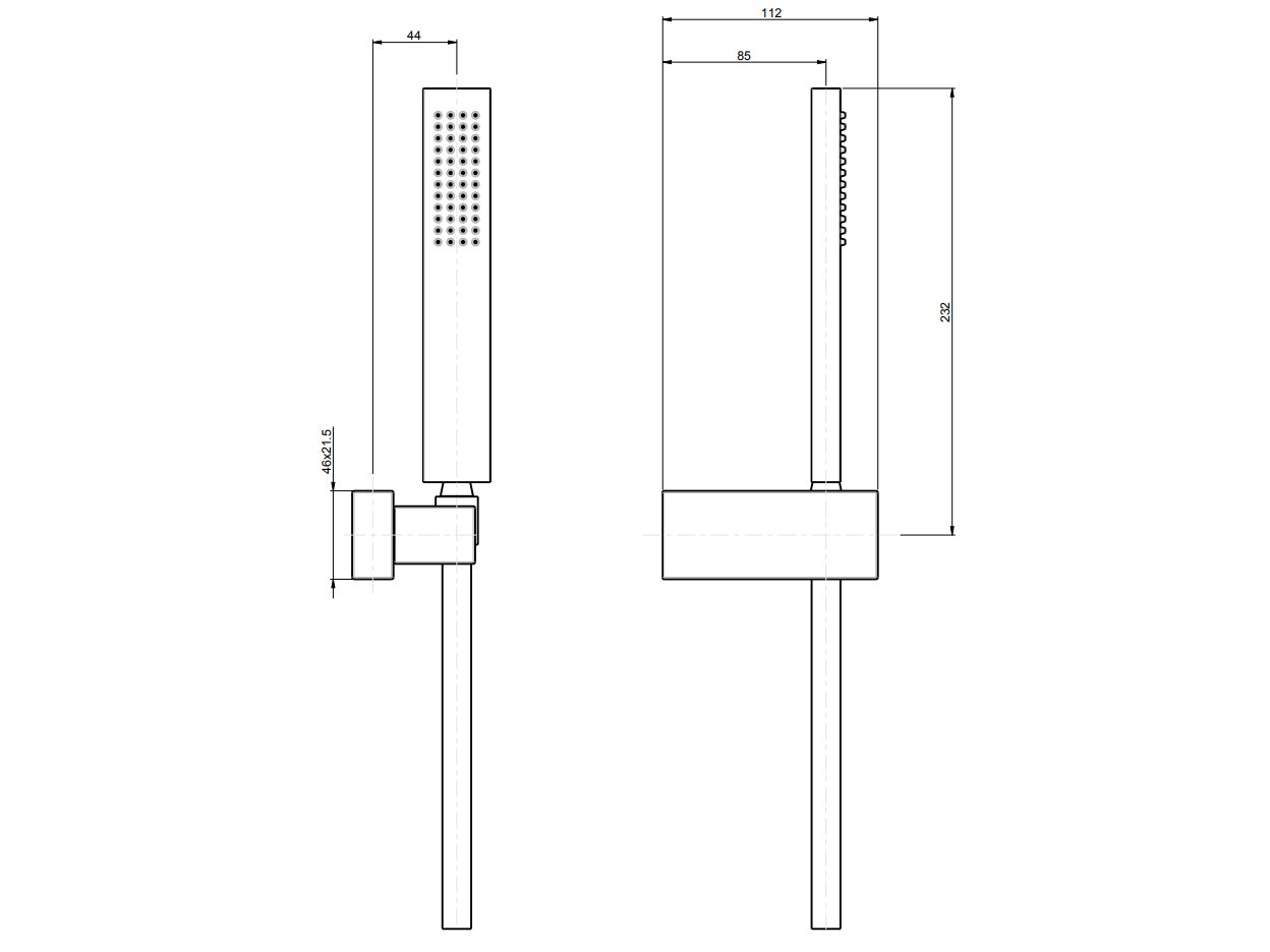 Настенный ручной душ ABS с держателем Rubinetterie Frattini дуплекс ARCH-00109352 - Вид №2