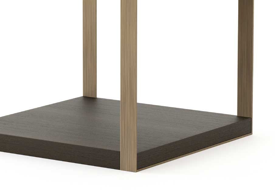 Квадратный журнальный столик из латуни и дерева Stylish Club ARCH-00095830 - Вид №3