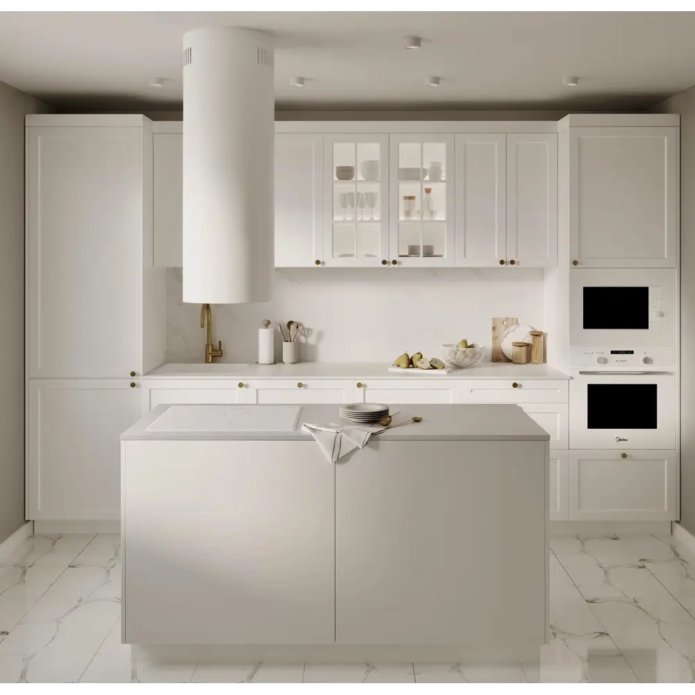 Фасад кухонный DELINIA ID Ньюпорт белый матовый с филенкой 82010398 STLM-0017288 - Вид №4