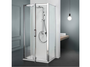 Алюминиевая и стеклянная душевая кабина с распашной дверью
