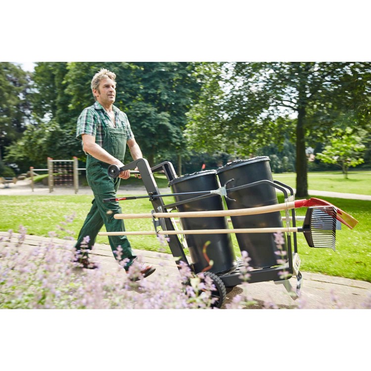 1452 FLORA Уборочная тележка для дворника FLORA Easy Duo для улиц, городских парков, придомовых территориях и загородных участков вместимость 120 л  - Вид №1