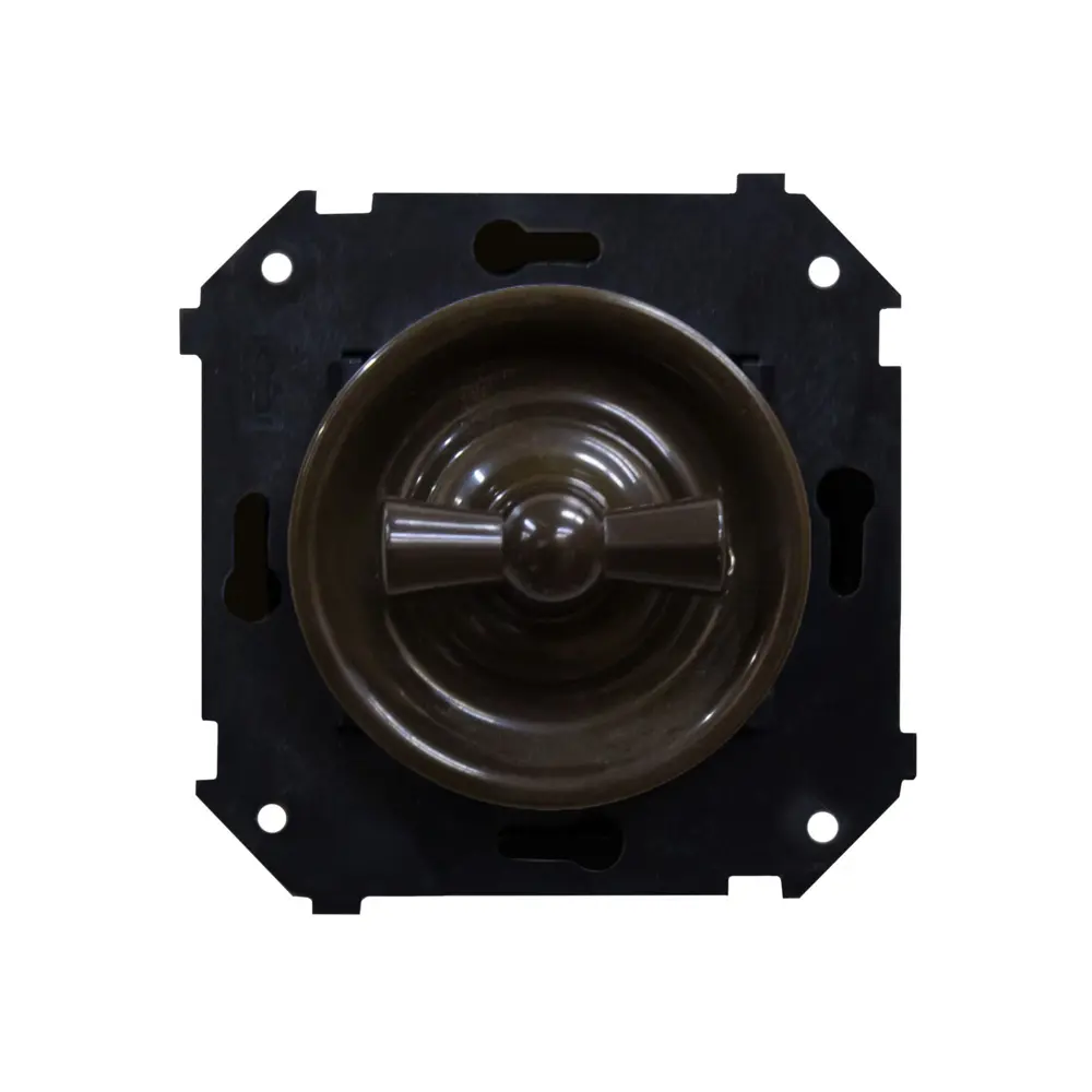 Выключатель встраиваемый Electraline 2 клавиши цвет коричневый 86747015 STLM-2013384 Ретро