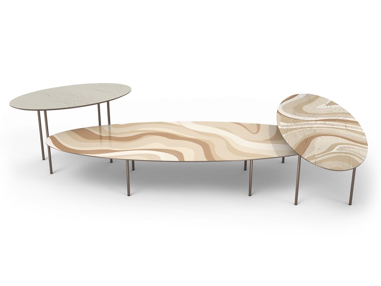 Металлический овальный журнальный столик MOMENTI Home &amp ARCH-00045905