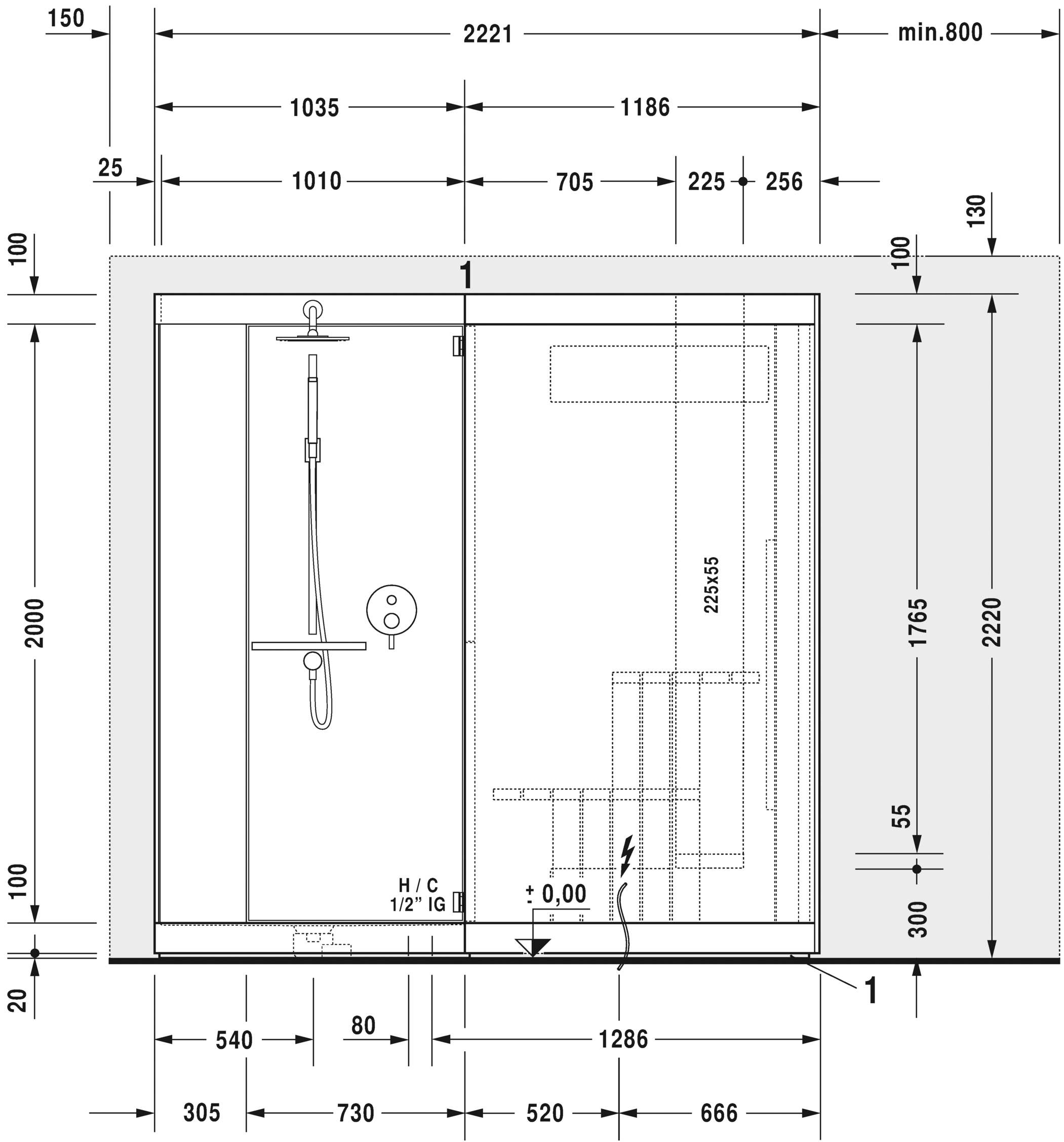 7504..002011000 Inipi Сауна Inipi Ama, отдельно стоящая Белый глянцевый декор Duravit  - Вид №5