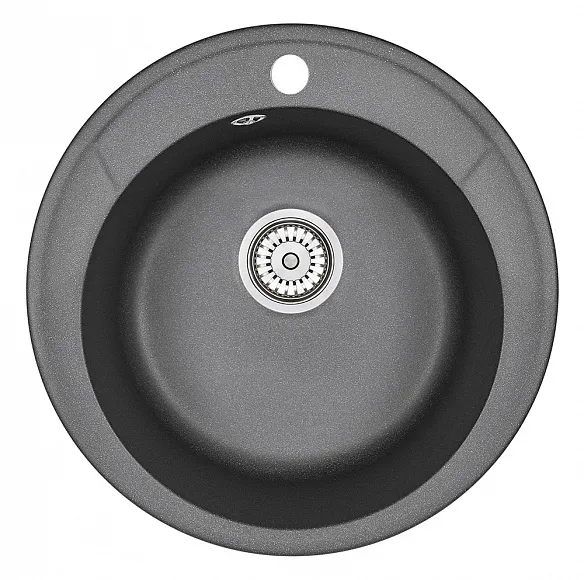 4802, ЧЁРНЫЙ, кухонная мойка, СтандАРТ кварц GRANULA Standart 4802-ST15 - Вид №1